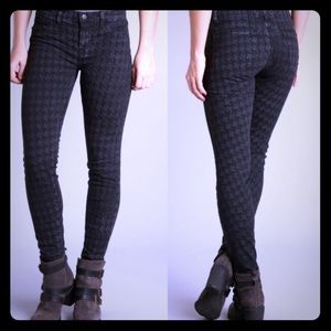 J Brand Houndstooth Skinny Jeans in Vintage Black